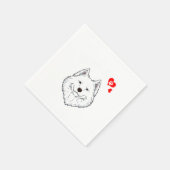 Serviette En Papier Amour Samoyed Propriétaire Chien Samoyed Paw Heart (Coin)