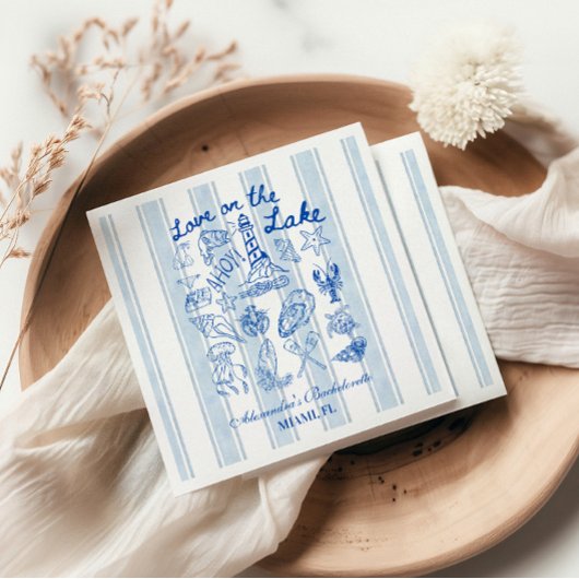 Serviette En Papier Amour sur le lac Bachelorette nautique