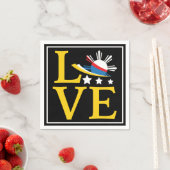 Serviette En Papier Amour - Typographie du drapeau philippin (En situation)