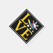 Serviette En Papier Amour - Typographie du drapeau philippin (Coin)