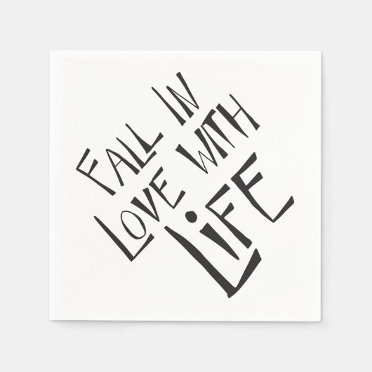 Serviette En Papier Amour Vie Motivation Attitude Napkins (Devant)