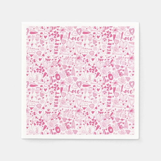 Serviette En Papier Amour Whimsical (Devant)