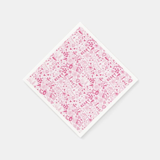 Serviette En Papier Amour Whimsical (Coin)