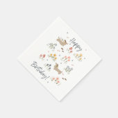 Serviette En Papier Amoureux de Dachshund Bonne fête florale d'anniver (Coin)