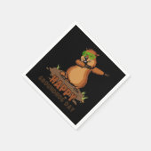 Serviette En Papier Amoureux de la marmotte Dabbing Bonne journée de l (Coin)