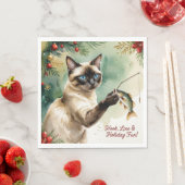 Serviette En Papier Amoureux de la pêche thème de Noël pour les Amoure (En situation)