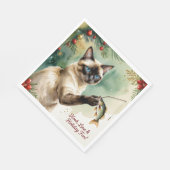 Serviette En Papier Amoureux de la pêche thème de Noël pour les Amoure (Coin)