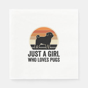 Serviette En Papier Amoureux de Pug Vintage Juste Une Fille T-Shirt de