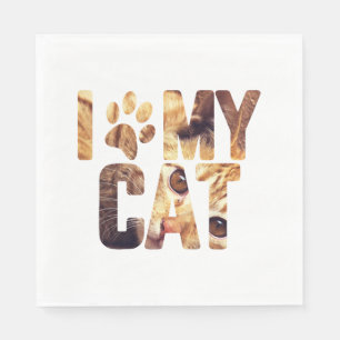 Serviette En Papier Amoureux des chats Famille Chat Parents Chat Prése