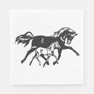Serviette En Papier Amoureux des chevaux Cow-boy Équestre Poney Cowgir