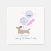 Serviette En Papier Amoureux des chiens de fête d'anniversaire Dachshu (Devant)