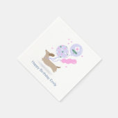 Serviette En Papier Amoureux des chiens de fête d'anniversaire Dachshu (Coin)