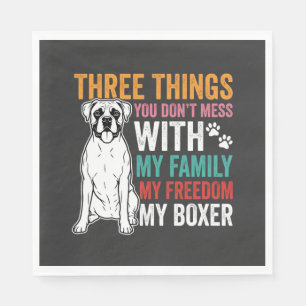 Serviette En Papier Amoureux des chiens de la famille Boxer Freedom