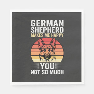 Serviette En Papier Amoureux du Berger Allemand Drôle Rétro
