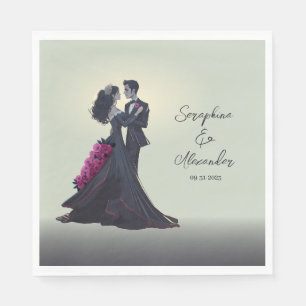 Serviette En Papier Amoureux Gothiques Romantiques Minimal Élégant