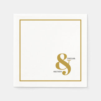 Serviette En Papier Ampersand avec des noms Mariage serviettes