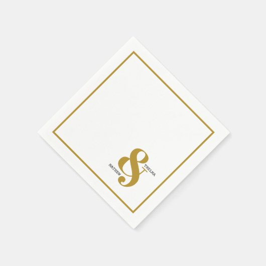 Serviette En Papier Ampersand avec des noms Mariage serviettes (Coin)