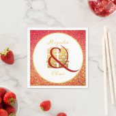 Serviette En Papier Ampersand de Parties scintillant de Mariage chinoi (En situation)