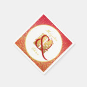 Serviette En Papier Ampersand de Parties scintillant de Mariage chinoi (Coin)