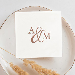 Serviette En Papier Ampersand de rouille en terre cuite Monogramme Mar