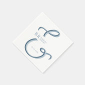 Serviette En Papier Ampersand Dusty Mariage bleu (Coin)