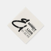 Serviette En Papier AMPERSAND GRAS Grunge noir blanc Mariage (Coin)