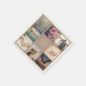 Serviette En Papier Ampersand moderne élégant Mariage photo Collage (Coin)