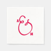 Serviette En Papier Ampersand moderne Mariage monogramme (Devant)