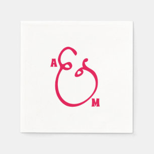 Serviette En Papier Ampersand moderne Mariage monogramme