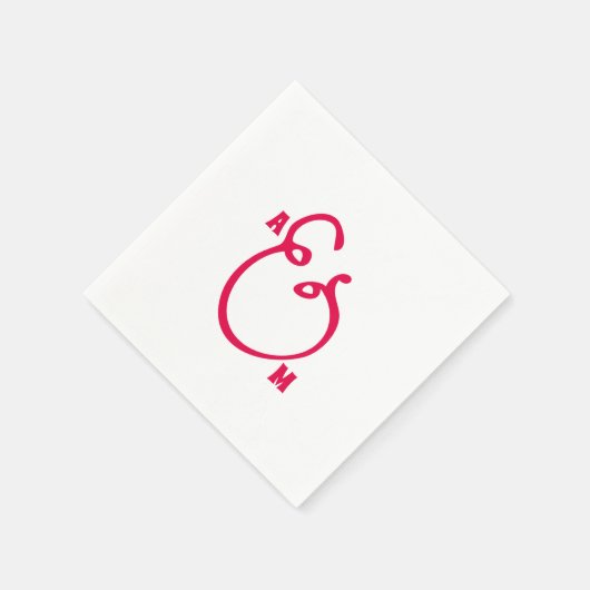 Serviette En Papier Ampersand moderne Mariage monogramme (Coin)