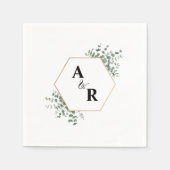 Serviette En Papier Ampersand Monogramme Couple Initiales Mariage (Devant)