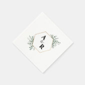 Serviette En Papier Ampersand Monogramme Couple Initiales Mariage (Coin)