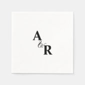 Serviette En Papier Ampersand Monogramme minimaliste Mariage Cocktail (Devant)