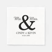 Serviette En Papier Ampersand personnalisé M. et Mme Mariage Napkin (Devant)