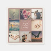 Serviette En Papier Ampersand rose russe moderne Mariage photo Collage (Devant)
