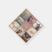 Serviette En Papier Ampersand rose russe moderne Mariage photo Collage (Coin)