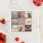 Serviette En Papier Ampersand rose russe moderne Mariage photo Collage (En situation)