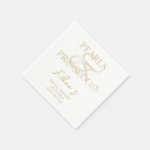 Serviette En Papier Ampersand White Pearls & Prosecco Fête des mariées (Coin)