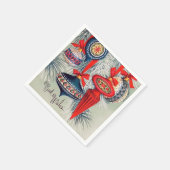 Serviette En Papier ampoules de Noël rétro vintage (Coin)