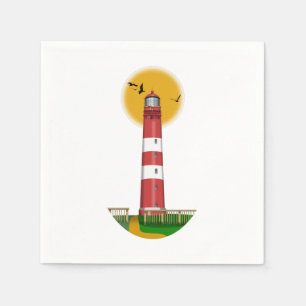 Serviette En Papier Amrum Lighthouse Allemagne