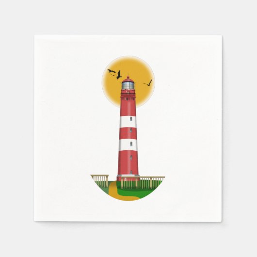 Serviette En Papier Amrum Lighthouse Allemagne (Devant)