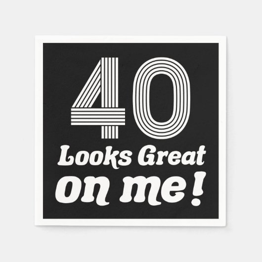 Serviette En Papier Amusant 40e anniversaire pour elle (Devant)