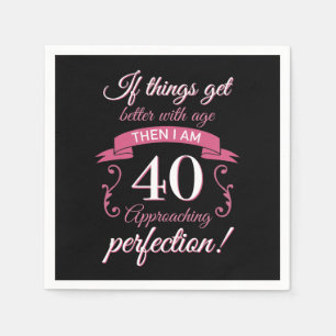 Serviette En Papier Amusant 40ème anniversaire 'Perfection'