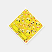 Serviette En Papier Amusant Adolescent Jaune Souriant Visages Emoji Pa (Coin)