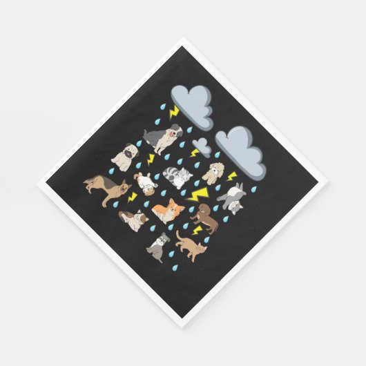 Serviette En Papier Amusant Anglais Idiom Pluie Chats et Chiens Chiens (Coin)