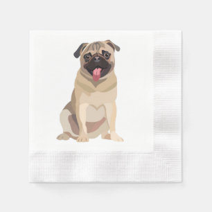 Serviette En Papier Amusant Carlin chien animal de compagnie   Cadeau 