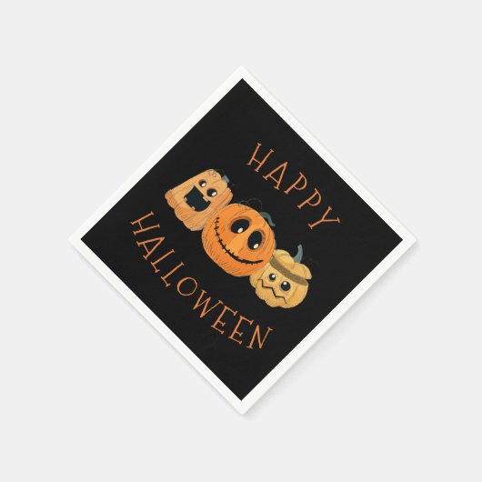 Serviette En Papier Amusant Citrouille Jack O'Lanterns Fête d'Hallowee (Coin)