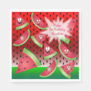 Serviette En Papier Amusant Conception de Watermelon Face