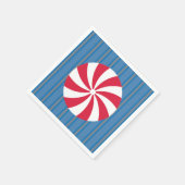 Serviette En Papier Amusant et fantaisie Bleu Noël Peppermenthe Bonbon (Coin)