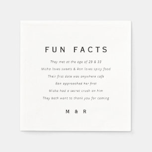 Serviette En Papier Amusant, faits amusants minimaliste mariage